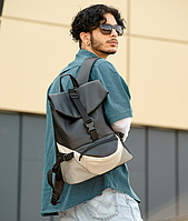 Мужской рюкзак ReneDouble серый, Городской рюкзак с отделением для ноутбука SHOP