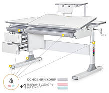 Дитяча зростаюча шкільна парта стіл для уроків і навчання вдома | Mealux Hamilton Lite G c полицею, фото 2