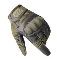 Защитные перчатки полнопалые FQMILITAR004 на липучке (Оливковый) L