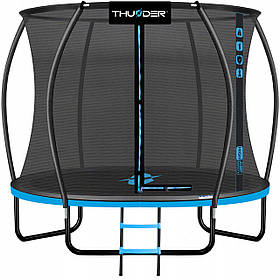 Батут із внутрішньою сіткою з драбинаю вуличний 312 см THUNDER Inside Ultra 10FT Black/Blue