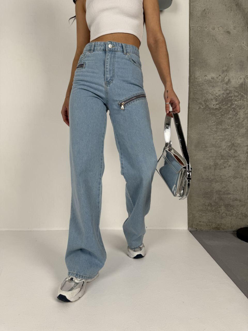 Жіночі стильні джинси труби 30 - фото 1 - id-p2140925637