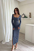 Сукня жіноча облягаюча довжини міді з плотної віскози, фото 3