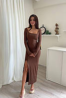 Сукня жіноча облягаюча довжини міді з плотної віскози, фото 2