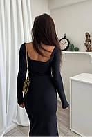 Сукня жіноча облягаюча довжини міді з плотної віскози, фото 4