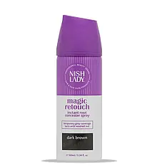 Спрей для маскування сивини та коріння NishLady Hair Magic Retouch Root Concealer Темно-коричневий, 100мл  (20105003)