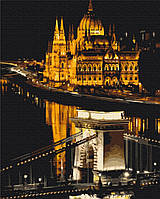 Картина за номерами "Нічний Будапешт", полотно на підрамнику, акрилові фарби, 3 пензлі, 40x50 см, складність 4