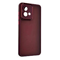 Чохол Fiji Lens для Motorola G84 (XT2347) бампер матовий з захистом блока камер Wine Red