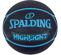 М'яч баскетбольний Spalding Highlight чорний, синій Уні 7