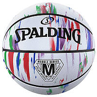 М'яч баскетбольний Spalding Marble Ball білий, червоний, синій Уні 7