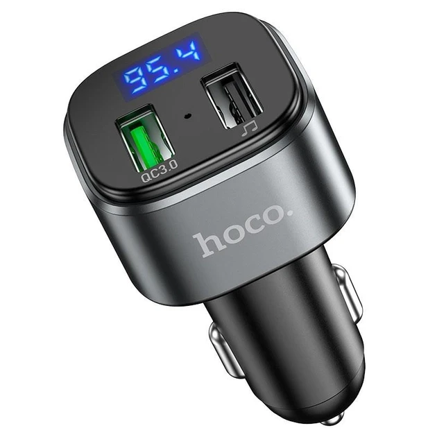 АЗП FM модулятор Hoco E67 QC3.0 Чорний Компактний пристрій для автомобіля Пристрій зі швидкою зарядкою