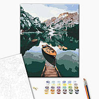 Картина по номерам "Лодка на зеркальном озере", "BS51370", 40x50 см