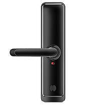 Розумний дверний біометричний замок SEVEN LOCK SL-7767BFW black (врізна частина 6068 auto close), фото 3