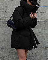 Курточка жіноча, зимова, пуховик, розміри: XS, S, M, L (чорна)