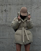 Курточка жіноча, зимова, пуховик, розміри: XS, S, M, L (беж)