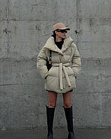 Курточка жіноча, зимова, пуховик, розміри: XS, S, M, L (беж)