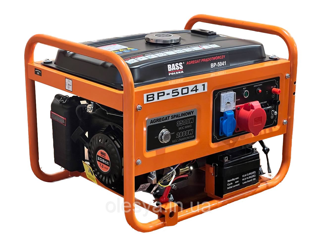 Генератор бензиновий трифазний з електростартером Bass Polska 5041 3.5 кВт 220V/380V, фото 1