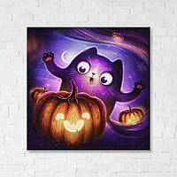Постер "Котик-хэллоуин © Марианна Пащук", "CN53254L", 50x50 см