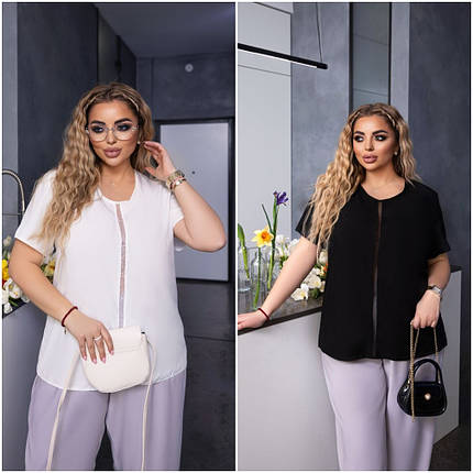 Жіноча блузка з коротким рукавом софт розміри батал, фото 1