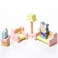 Набор игрушечной мебели из дерева для кукол Cubika "Мебель 4" 15030