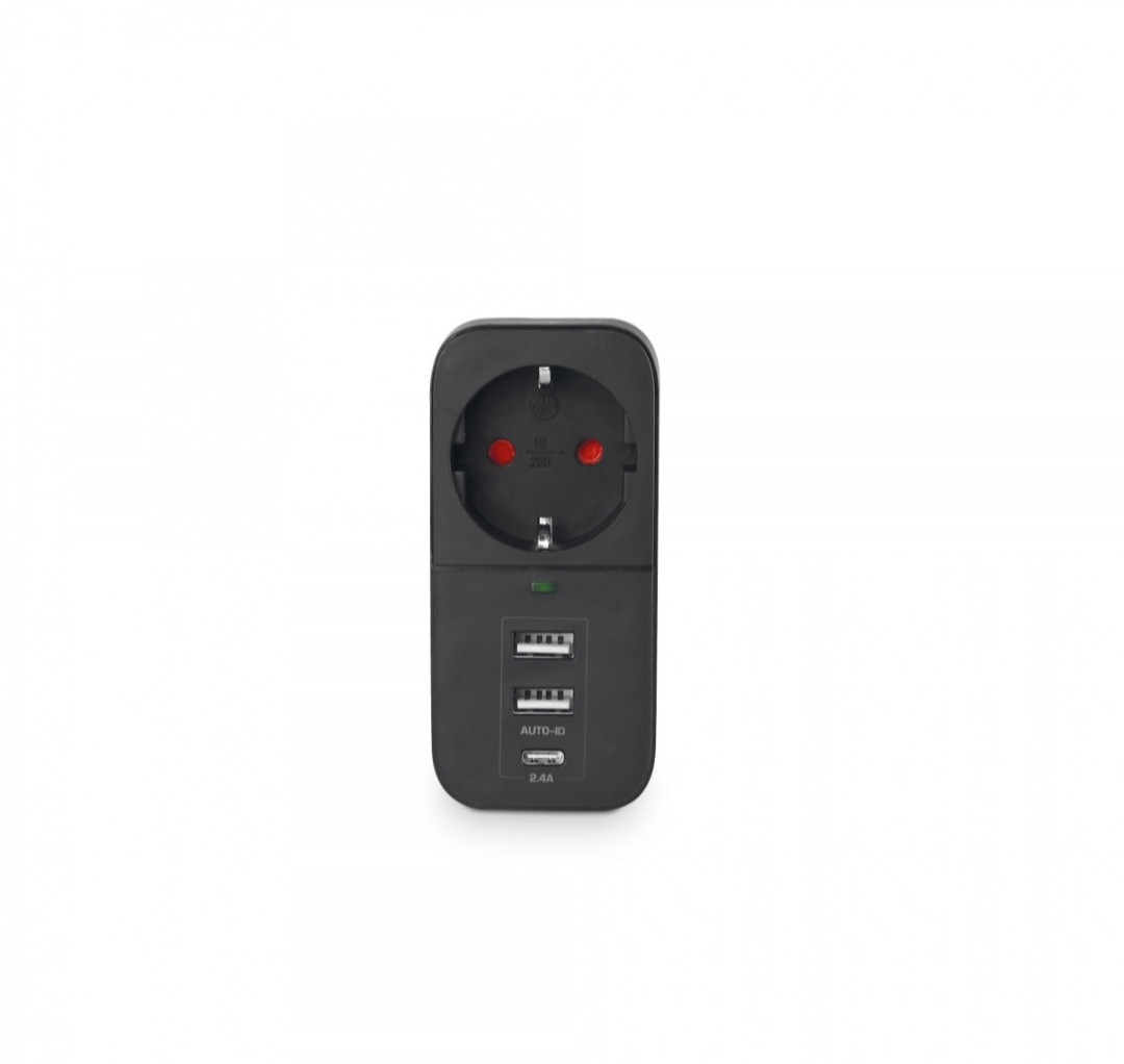 Мережевий адаптер VIDEX ONCORD з/з 1п 2.4A 2USB+USB-C Black - фото 5 - id-p2140949426
