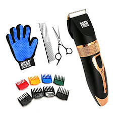 Машинка для стриження собак і кішок акумуляторна з комплектом аксесуарів Bass Polska 8565