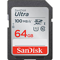 Карта памяти SDXC 64Gb SanDisk Ultra (UHS-1)(100Mb/s)