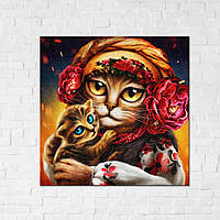 Постер "Сім'я котиків © Маріанна Пащук", "CN53117L", 50x50 см
