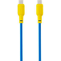 Кабель USB Gelius Full Silicon GP-UCN001CC Type-C to Type-C (1.2m) (60W) Yellow/Blue