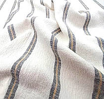 Льняна декоративна тканина у смужку (шир. 302 см)