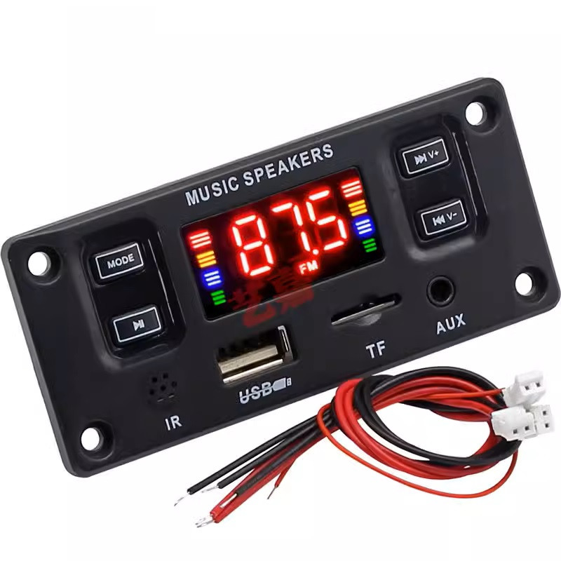 Mp3 модуль 2*30W з bluetooth FM радіо, microSD, USB, мікрофон, модель JX-Y07, чорний колір
