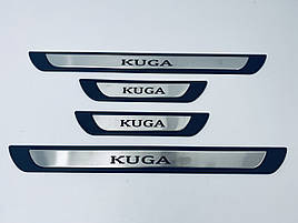 Накладки на пороги Ford Kuga 3 2020+ (хром-пласт) TAN24