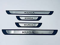 Накладки на пороги Ford Kuga 2 (Y-1 хром-пласт) TAN24