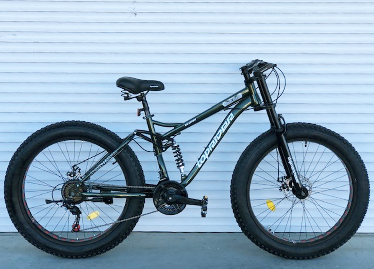 Велосипед 26 дюймів Фетбайк TopRider 620 хакі + насос (зріст 150-175 см), безкоштовна доставка, фото 1