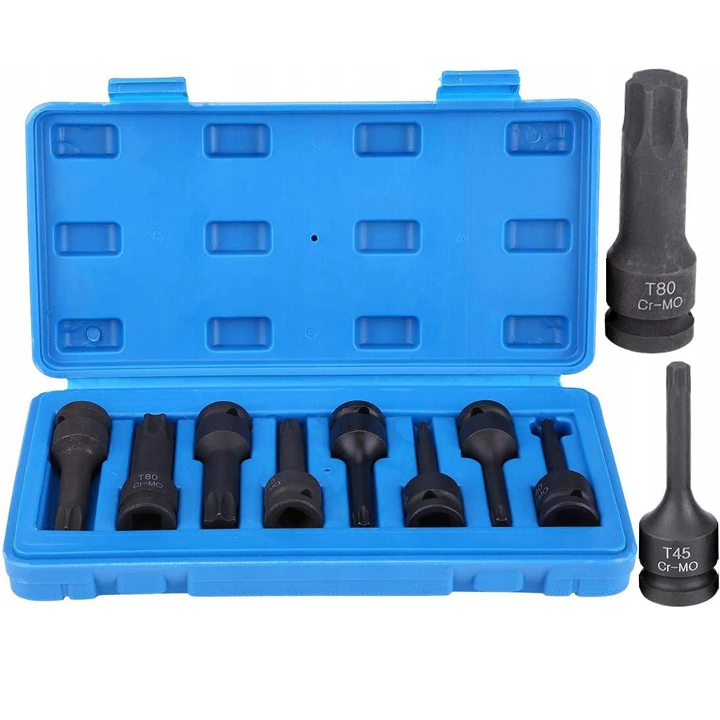 Набір ударних бітів упресованих в головку TORX T30-T80 1/2 V08052
