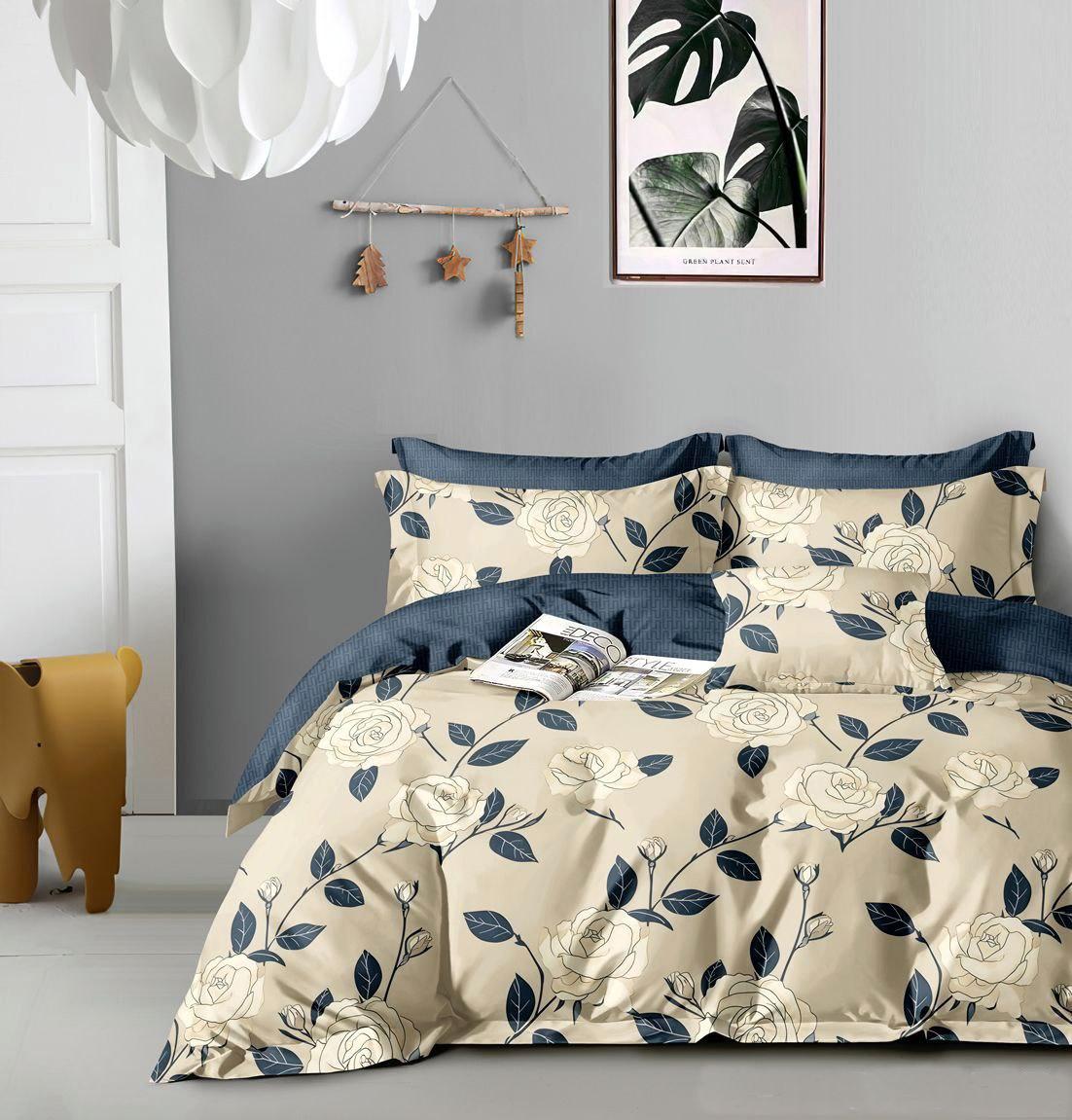 Набір постільної білизни Бязь Голд Люкс №бл467 Двуспальний дуэт на кнопках розмір 200х220 см., фото 1