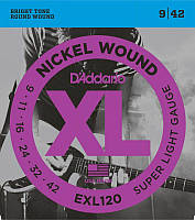 Струны для электрогитары D'Addario EXL120 Super Light Electric Guitar Strings 9 42 FG, код: 6555974