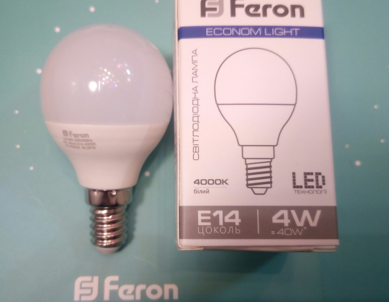Світлодіодна лампа (кулька P45) Feron LB-380 E14 4 W 4000 K для загального та декоративного освітлення