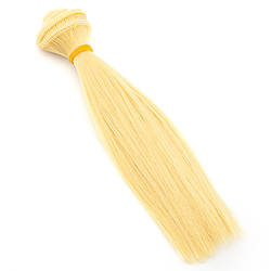 Волосся для ляльок, термостійке, пряме, колір Золотий блонд (№15), довжина 15 см