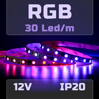 Светодиодная RGB лента 12V 30 светодиодов на метр