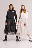 Платье с длинным рукавом и фатиновой юбкой для девочки JO JO