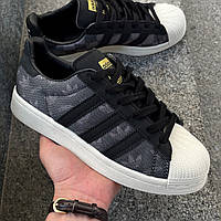 Мужские кроссовки Adidas Superstar x atmos Denim Pack Grey адидас