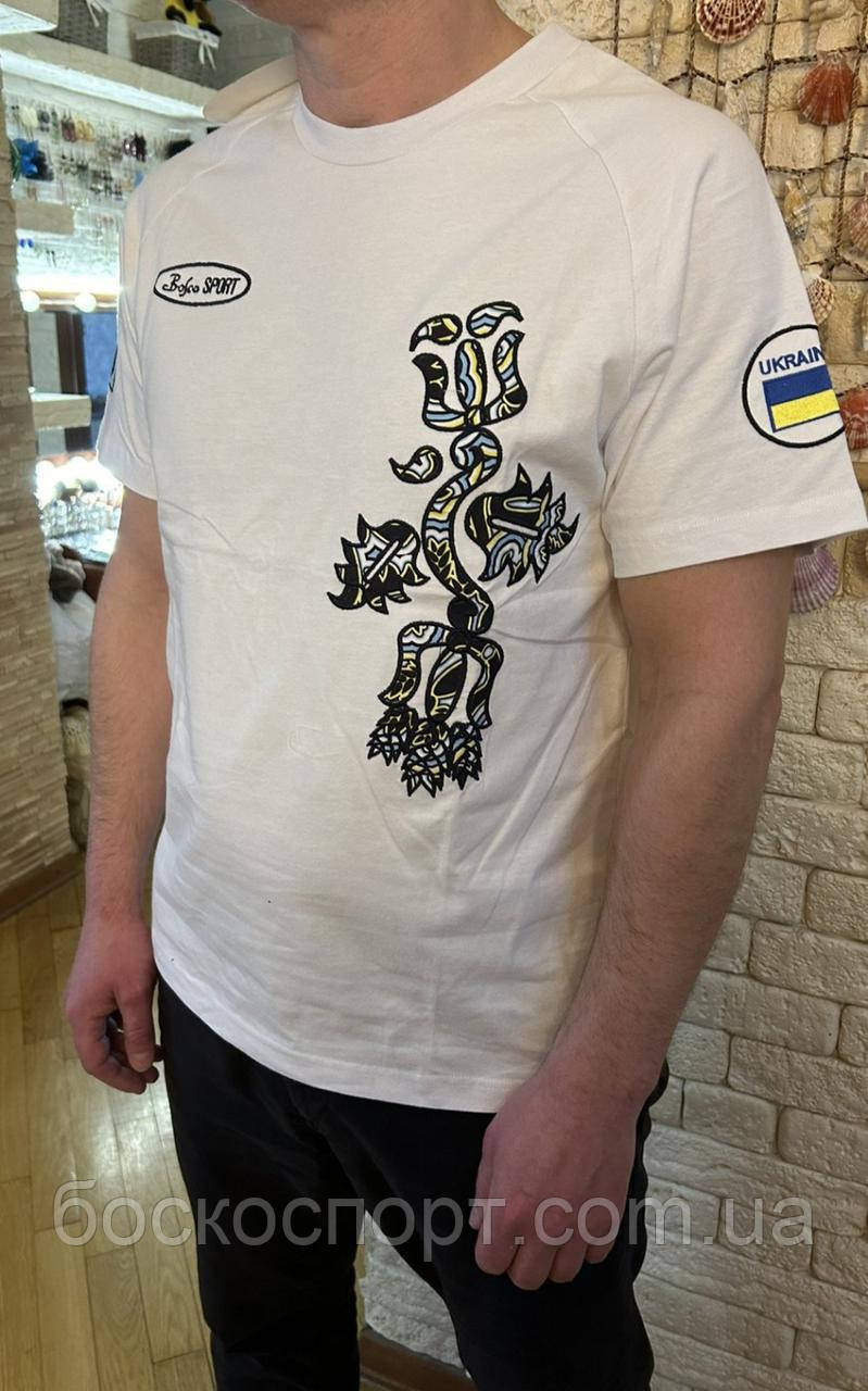 Чоловічі футболки Bosco Sport білі груди 🇺🇦 Бавовна. Італія🇮🇹 S М L XL