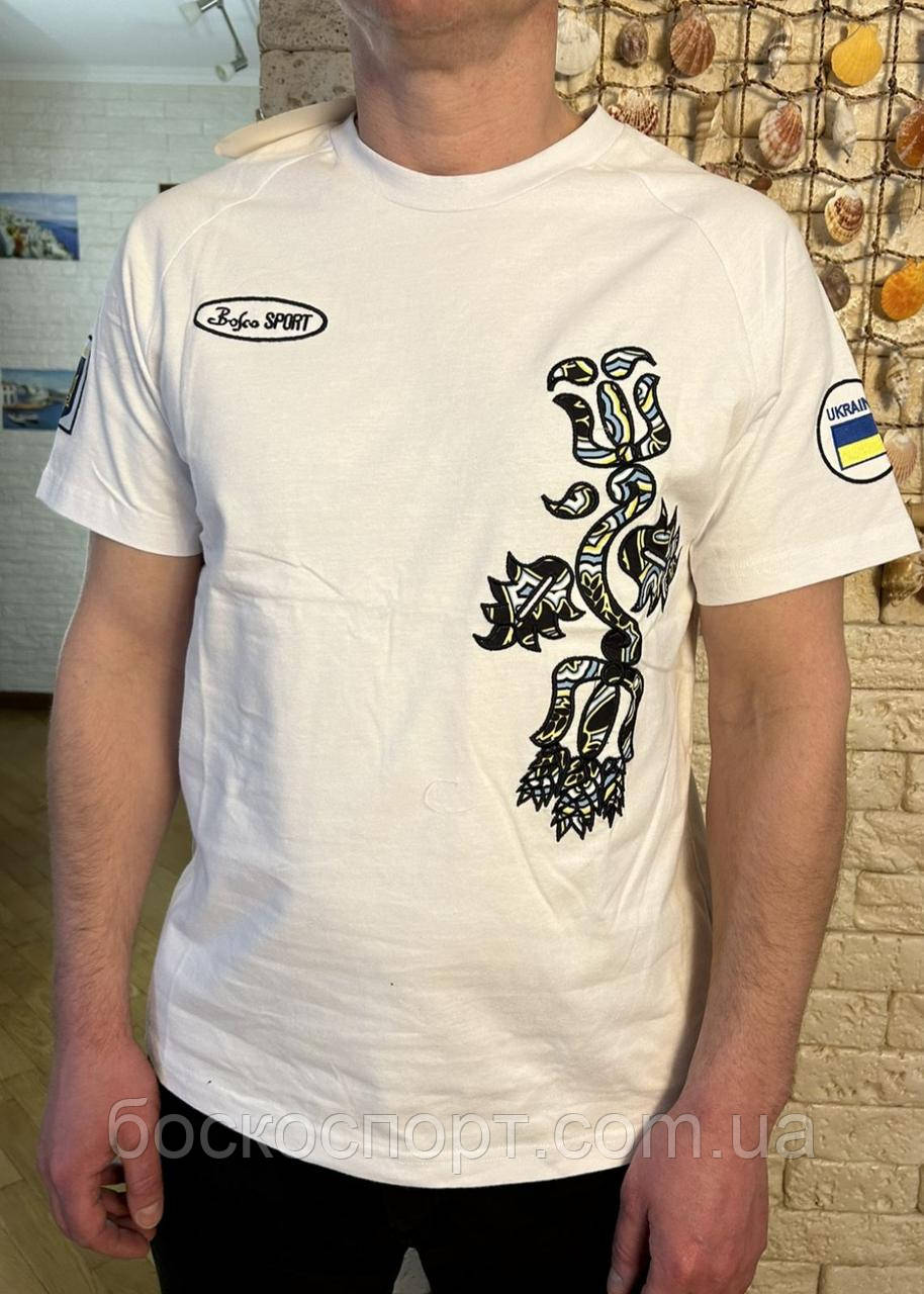 Чоловічі футболки Bosco Sport білі груди 🇺🇦 Бавовна. Італія🇮🇹 S М L XL