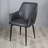 Стілець Мобі екошкіра темно-сіра/чорний PrestolTM