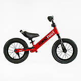 Біговел дитячий Corso Navi NV-12306 Червоний, надувні колеса 12" дюймів, підніжка, підставка для ніг, велобіг, фото 4