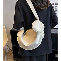Женская текстильная сумка кросс-боди с монетницей LVL 26378 светло-бежевая