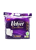 Туалетная бумага Velvet Excellence Silk Proteins четырехслойная 160 отрывов 9 рулонов
