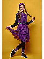Платье трикотажное с фатиновым сарафаном для девочки JO JO