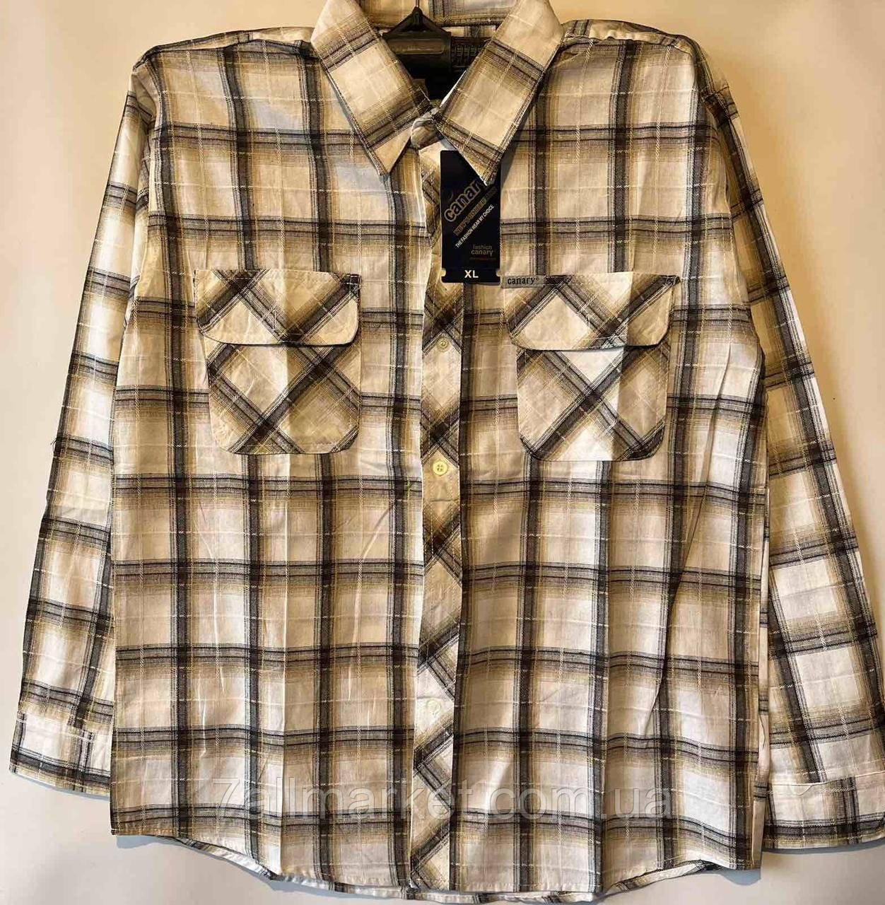 Сорочка чоловіча, картата з довгим рукавом, розміри M-4XL (мікс кв) "CYCLONE" недорого від прямого постачальника