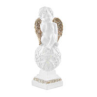 Статуэтка Ангел на шаре бело-золотой (гипс) AN0016-3(G)